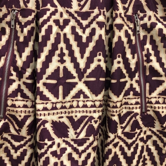 Scout Unique Print Pleated Skirt Juniors Small Polyester Exposed Zippers - Picture 3 of 8